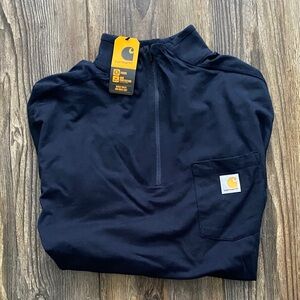 Carhartt Navy Quarter-Zip Long Sleeve Shirt